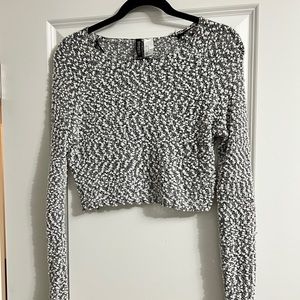 Boucle Long Sleeve Crop Top